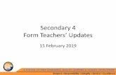 Secondary 4 Form Teachers’ Updates