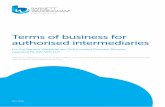 Terms of business for authorised intermediaries