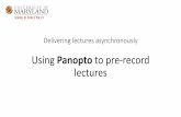 Using Panopto to pre-record lectures