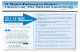A Quick Reference Guide: Improving The Patient Experience