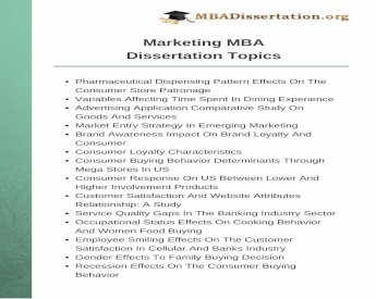 marketing strategy dissertation topics