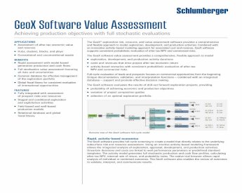 GeoX Software Value Assessment - Schlumberger Software &middot; PDF fileThe GeoX  software value assessment provides a ... economic and production objectives  ... lead evaluation, modeling, - [PDF Document]