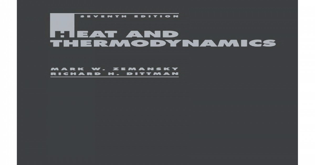 Heat and Thermodynamics Zemansky & Dittman [PDF Document]