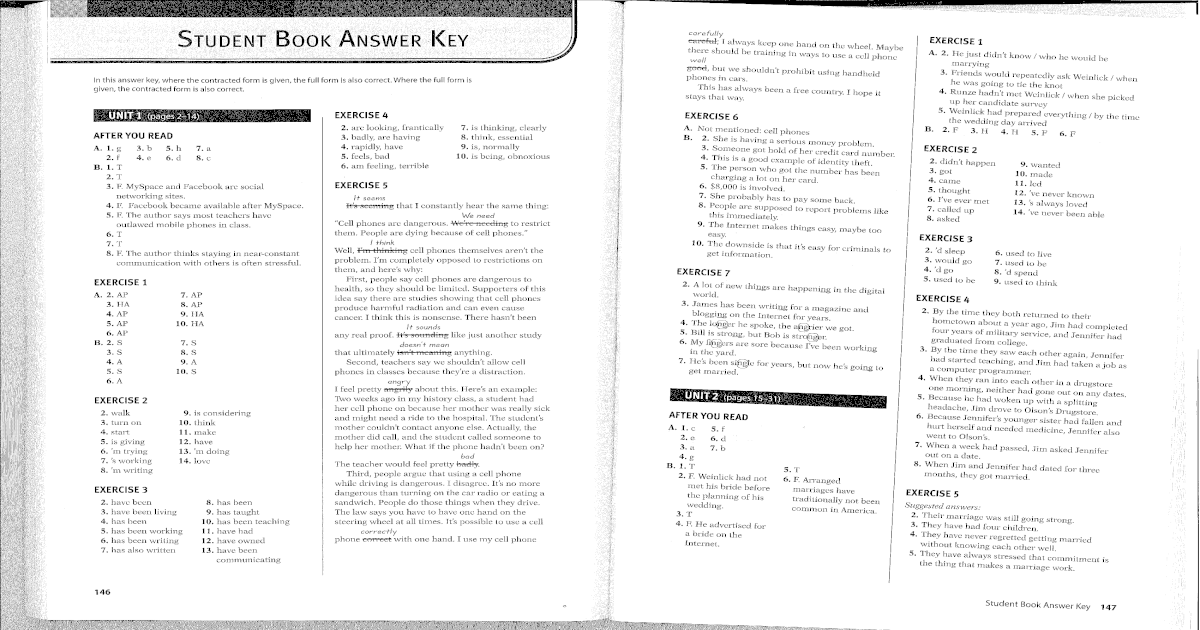 Answer Key Focus on Grammar 5 [PDF Document]