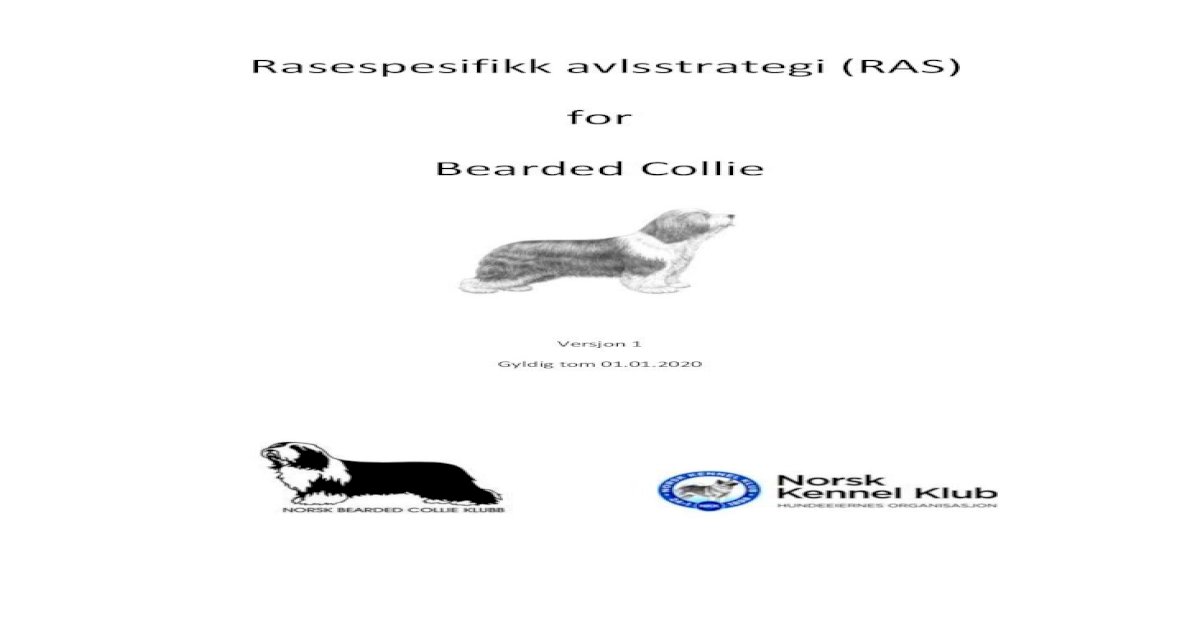 Rasespesifikk avlsstrategi (RAS) for Bearded  Collie123userdocs.s3-website-eu-west-1. ... RAS for Bearded - [PDF Document]