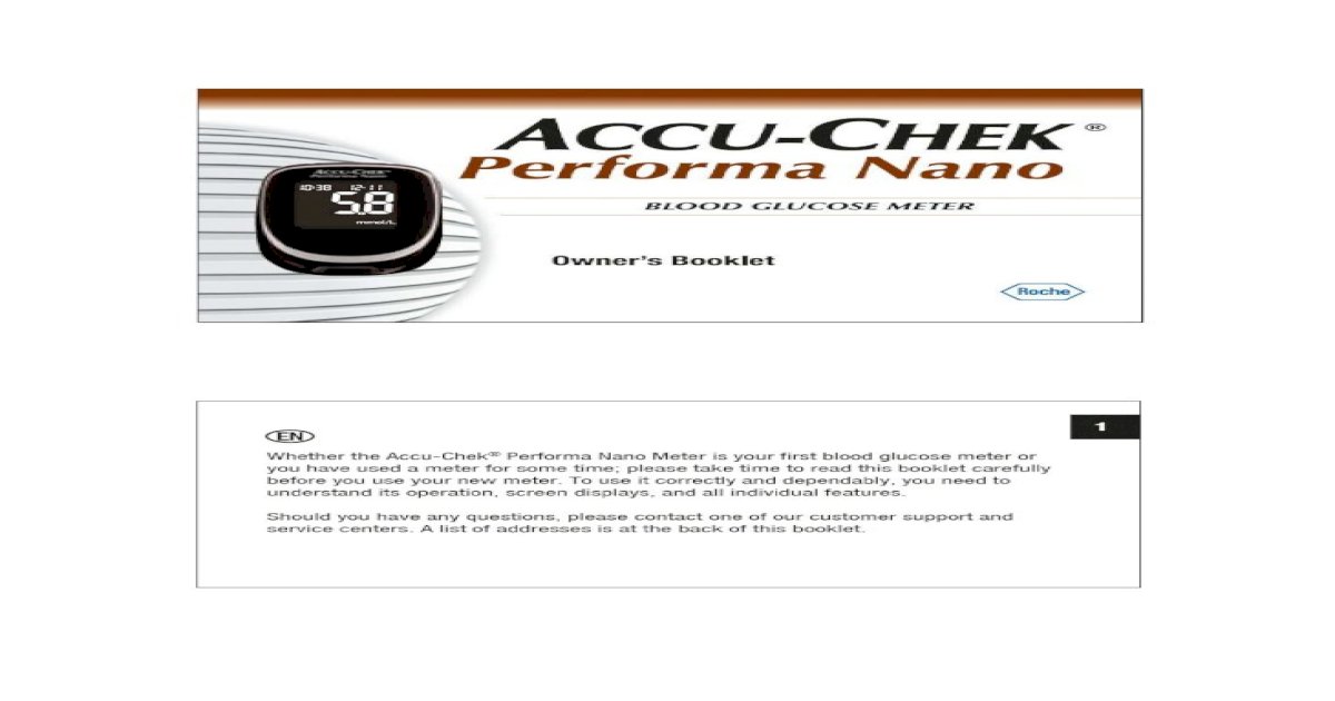 Accu-Chek Performa Nano User Manual - [PDF Document]