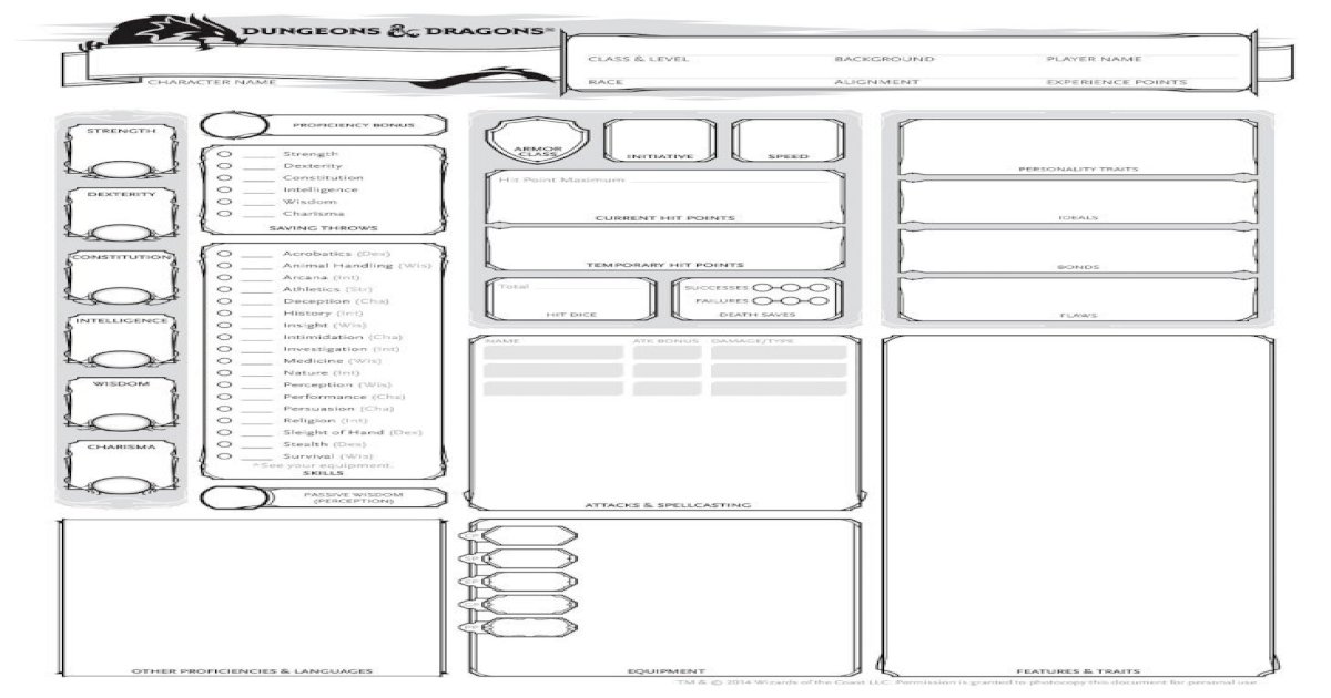 Dungeons And Dragons 5th Edition Character Sheet Middot Pdf Filecharacter Name Class Level Dungeons And Dragons 5th Edition Character Sheet Keywords Dnd D D Dungeons And Dragons Pdf Document