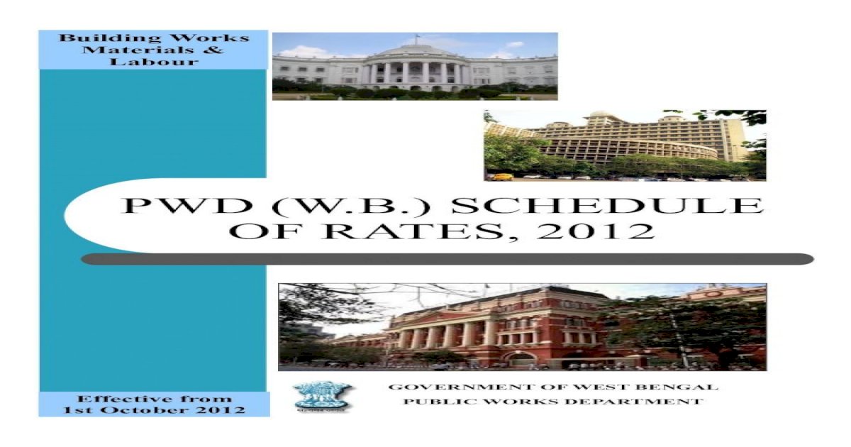 PWD (W.B.) SCHEDULE OF RATES, 2012 - [PDF Document]
