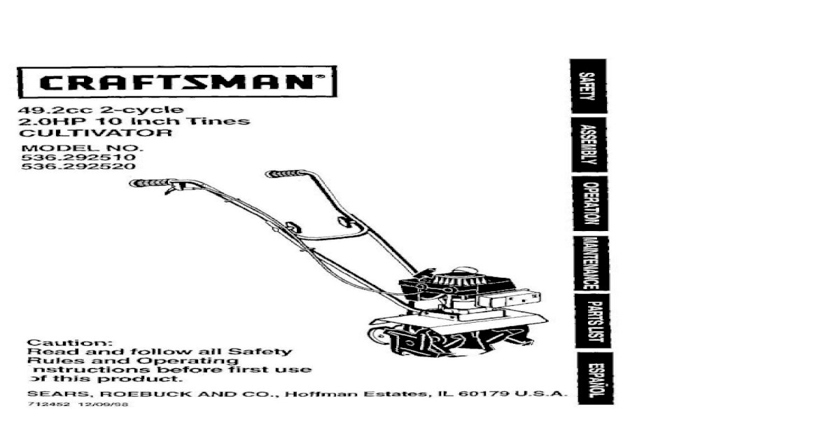 Craftsman Tiller Manual - [PDF Document]