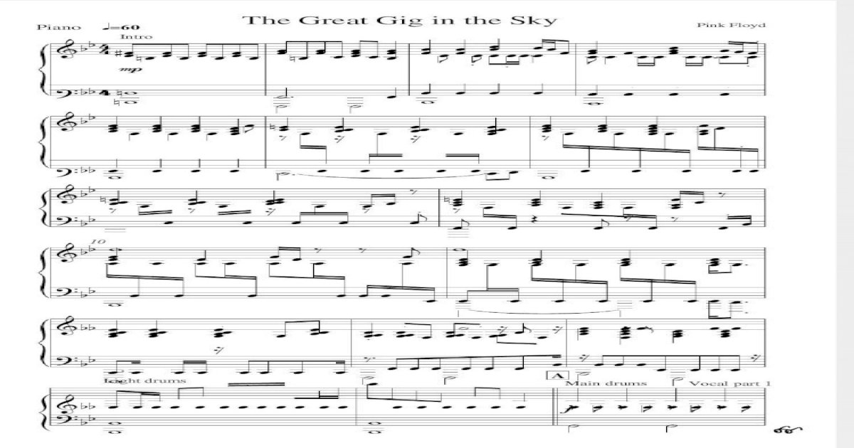 The great gig in the sky - piano - [PDF Document]