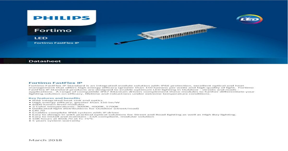 Fortimo - Fortimo LED Fortimo FastFlex IP Datasheet Fortimo FastFlex IP  Fortimo FastFlex IP Standard - [PDF Document]
