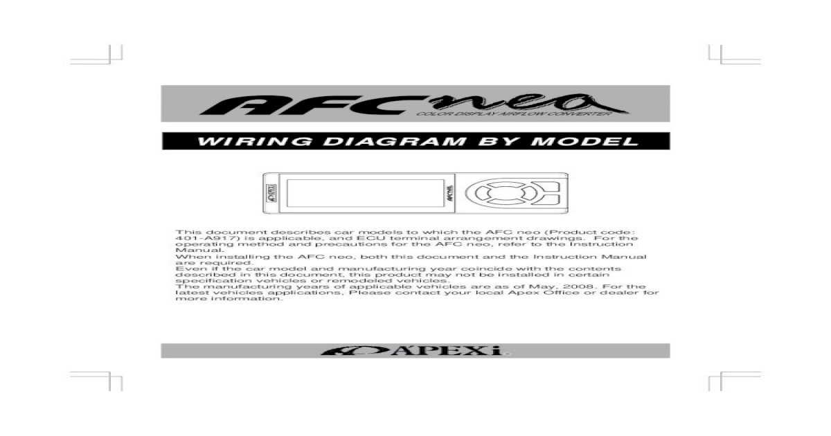 Apexi Wire Pdf Doent, Apexi Afc Neo Wiring Diagram Nissan