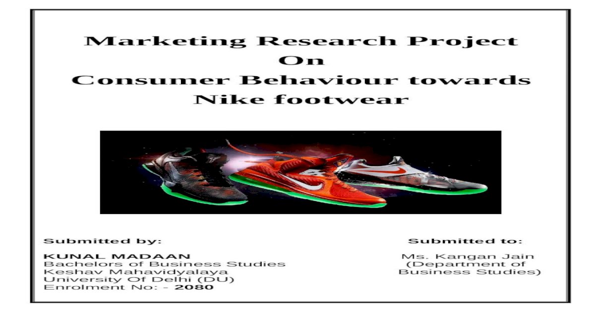 Marketing research project on nike shoes - [DOCX Document]