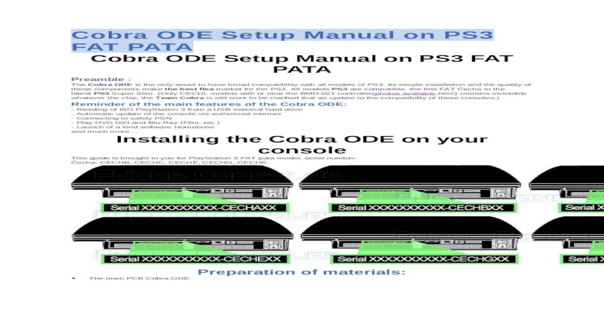 Cobra ODE Setup Manual on PS3 FAT PATA - [DOCX Document]