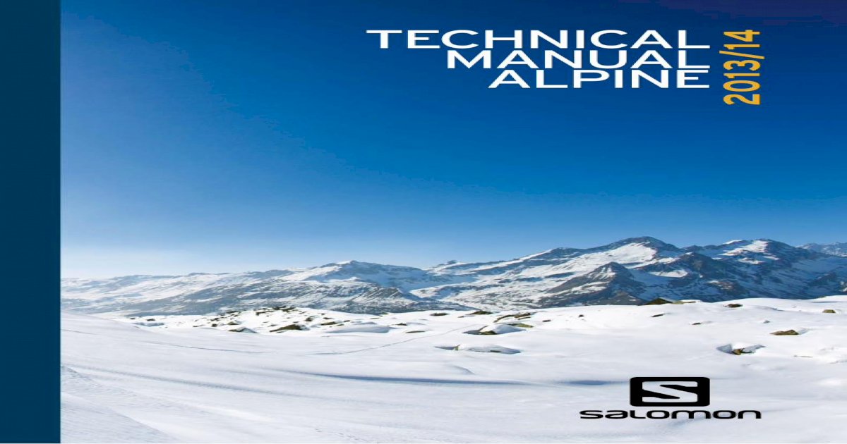 technical manual alpine - Salomon ... - Salomon Technic manual alpine -  Salomon ... - Salomon Technician - [PDF Document]