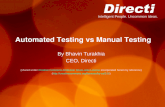 Intelligent People. Uncommon Ideas. Automated Testing vs Manual Testing By Bhavin Turakhia CEO, Directi (shared under Creative Commons Attribution Share-alike.