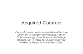 Acquired Cataract