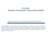 CS 544  Human Computer Interaction (HCI)