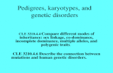 Pedigrees, karyotypes, and genetic disorders CLE 3210.4.4 Compare different modes of inheritance: sex linkage, co-dominance, incomplete dominance, multiple