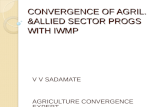 CONVERGENCE OF AGRIL. &ALLIED SECTOR PROGS WITH IWMP V V SADAMATE AGRICULTURE CONVERGENCE EXPERT NEERANCHAL,DOLR, MORD.