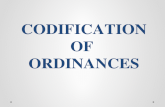 Codification of ORDINANCES