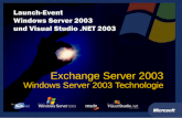 Exchange Server 2003 Windows Server 2003 Technologie.