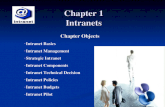 Chapter 1 Intranets Chapter Objects Intranet Basics Intranet Management Strategic Intranet Intranet Components Intranet Technical Decision Intranet Policies.
