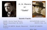 English 102 H. H. Munro Saki