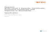 Pearson BTEC Level 1 Awards, Certificate, Extended ...· Pearson BTEC Level 1 Awards, Certificate,