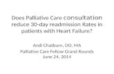 KU Palliative Care Grand Rounds: Congestive Heart Failure and 30 day Readmission