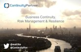 Business continuity, risk management and resilience