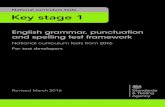 Key stage 1 English grammar, punctuation and spelling test framework
