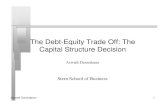 The Debt-Equity Trade Off: The Capital Structure Debt-Equity Trade Off: The Capital Structure Decision ... • Returns on projects should be measured based on cash flows ... Higher