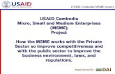 USAID Cambodia MSME project - Home, Ministry of ... Cambodia MSME project USAID Cambodia Micro, Small and Medium Enterprises (MSME) Project How the MSME works with the Private Sector