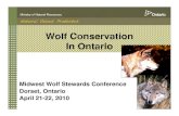 Wolf Conservation In brentpatterson/Index_files/Ontario_wolf update...about wolf conservation in Ontario ... role of wolves in natural functioning ecosystems and their conservation