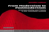 FROM MODERNISM MODERNISM TO POSTMODERNISM In this ambitious overview of twentieth-century American poetry,