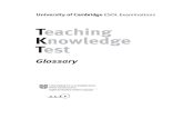 Teaching Knowledge .TKT GLOSSARY OF ENGLISH LANGUAGE TEACHING (ELT) TERMINOLOGY NB This list is indicative