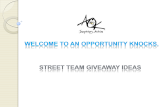 Street team giveaway ideas