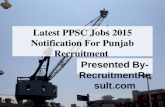 Latest PPSC Jobs 2015 Notification For Punjab Recruitment