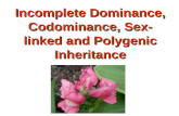Incomplete Dominance, Codominance, Sex- linked and Polygenic Inheritance.