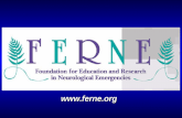 Www.ferne.org. Overview Overview Mission Statement Preamble The Foundation for the Education and Research in Neurological Emergencies is an independent