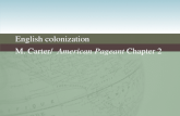 ENGLISH COLONIZATIONENGLISH COLONIZATION M. Carter/ American Pageant Chapter 2M. Carter/ American Pageant Chapter 2