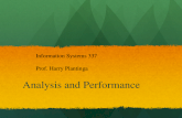 Analysis and Performance Information Systems 337 Prof. Harry Plantinga.