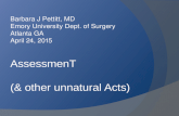 Barbara J Pettitt, MD Emory University Dept. of Surgery Atlanta GA April 24, 2015.