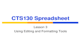 CTS130 Spreadsheet Lesson 3 Using Editing and Formatting Tools