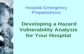Hospital Emergency Preparedness Developing a Hazard Vulnerability Analysis for Your Hospital.