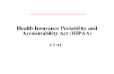 Health Insurance Portability and Accountability Act (HIPAA) CCAC.