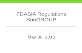 FDASIA Regulations  SubGROUP