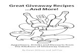 Great Giveaway Recipes And More! - Giveaway Recipes...And More! Appetizers, Drinks and Desserts from