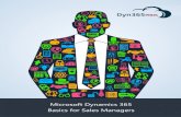 Microsoft Dynamics 365 Basics for Sales Managers 2 Dynamics 365: Basics for Sales Managers Microsoft